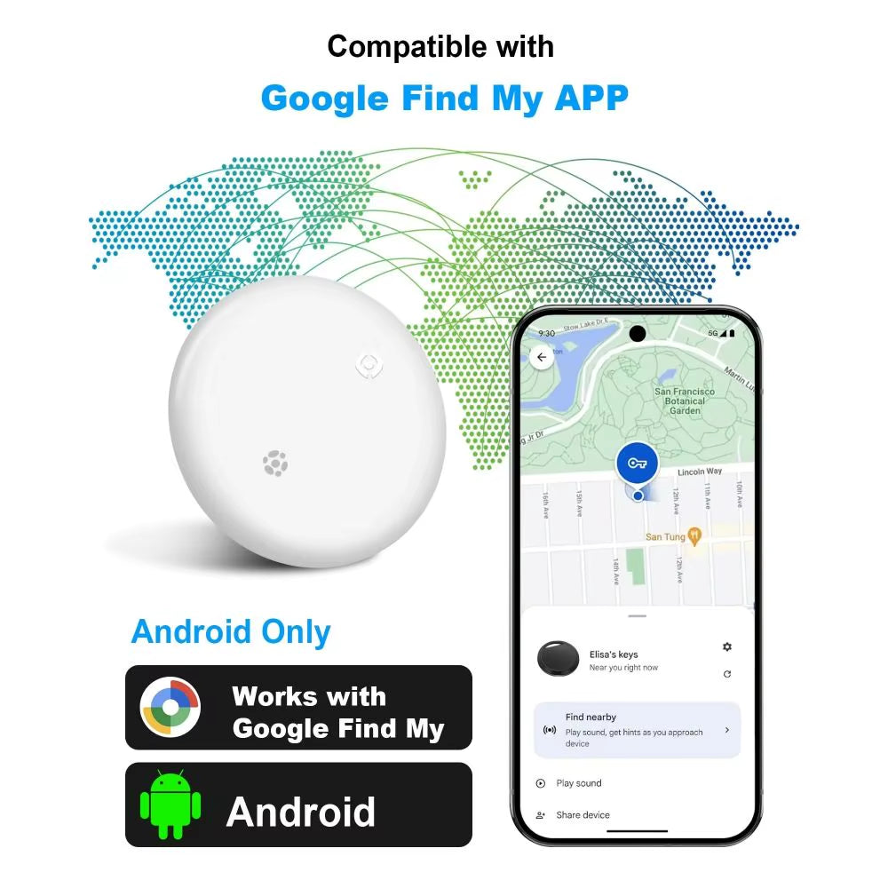 Bluetooth Tracker Tag for Android(Android ONLY), Key Finder Compatible with Google Find My, Tracking Tag Item Finders for Keys